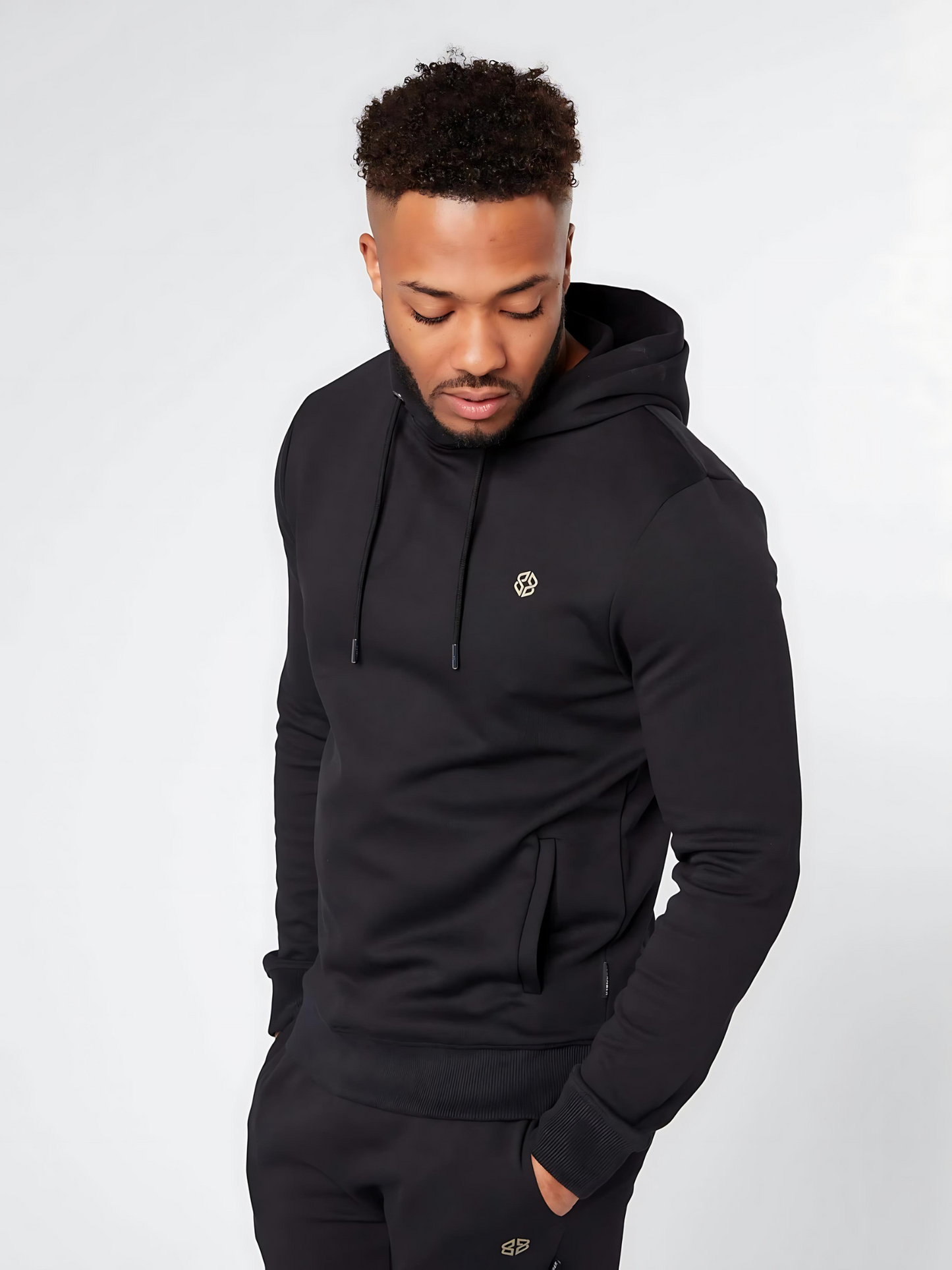 Men's Slimfit OverHead Hoodie (Black)