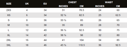 Womens sweatshirt sizechart