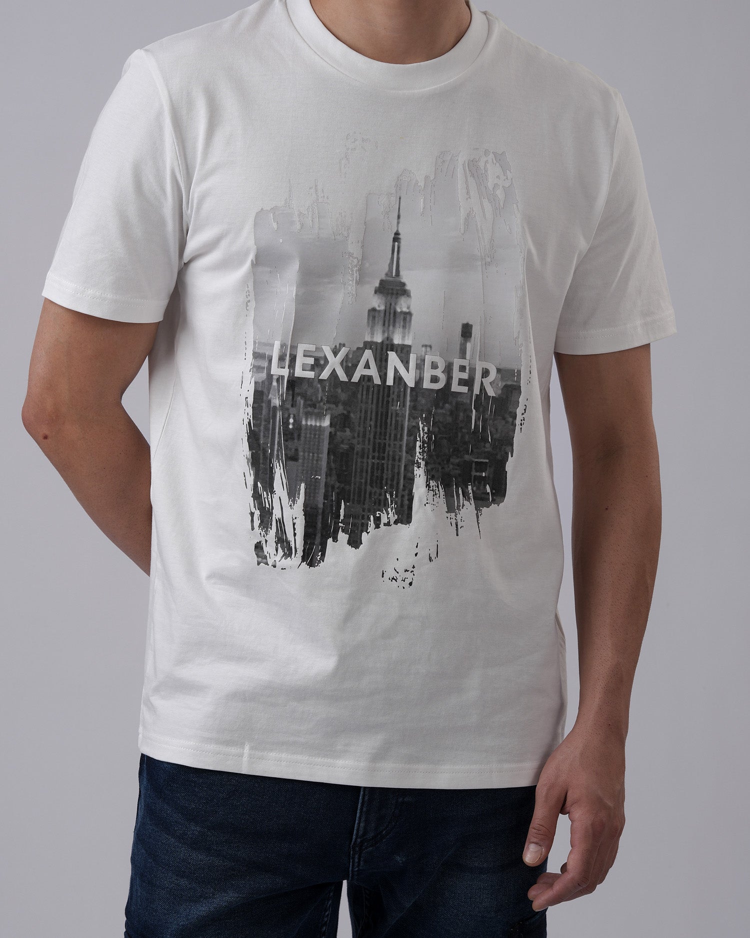 New York Graphic regular fit t-shirt in crisp white - graphic view - Lexanber UK