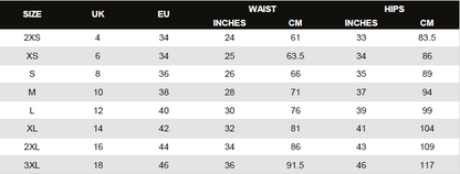 Women's jogger size chart